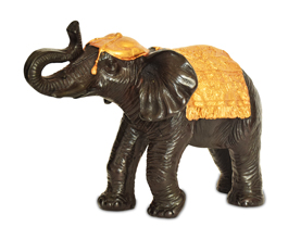 Декоративная скульптура из смолы с золотом Слон