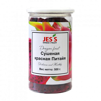 Питайя красная сушеная JESS банка, 500 г , фрукты, сладости, снеки