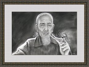 Картина № 5 "Пожилой мужчина с трубкой"