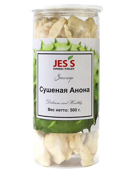 Анона сушеная JESS банка, 500 г, фрукты, сладости, снеки