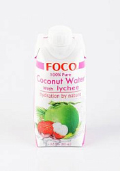 Кокосовая вода с соком личи FOCO, 330мл