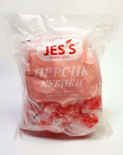 Персик кубики JESS, 500 г, фрукты, сладости, снеки