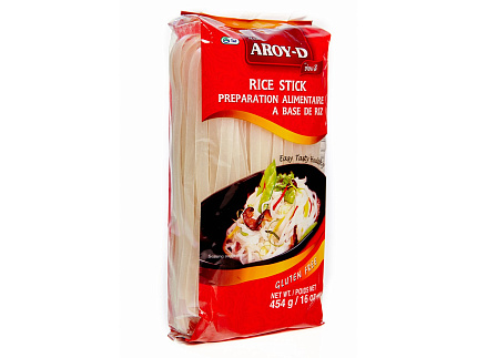 Рисовая лапша Aroy-D, 10 мм, 454г, тайский рис и лапша