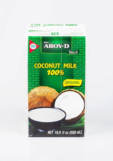 Кокосовое молоко Aroy-D, 0,5 л, кокосовое молоко, масло